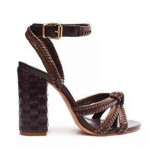 Schutz Kareena Woven Sandal Chocolate Brown Size 7 Anthropologie